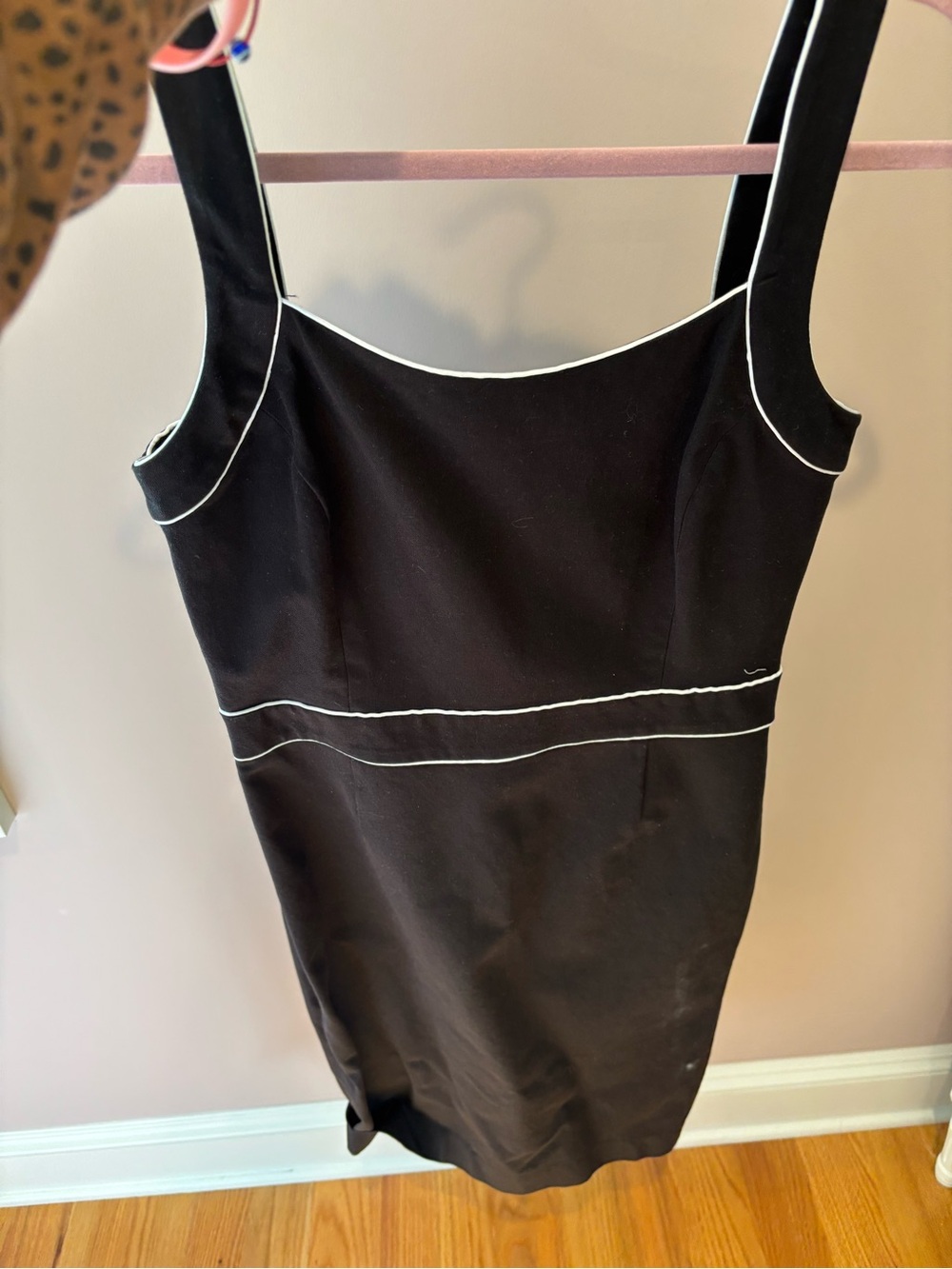 Banana Republic Black Midi Dress with White Piping